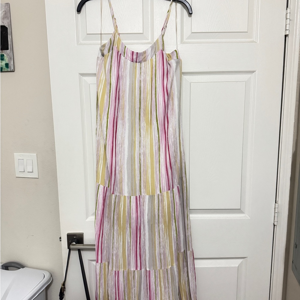 Main Strip Vibrant Striped Maxi Dress